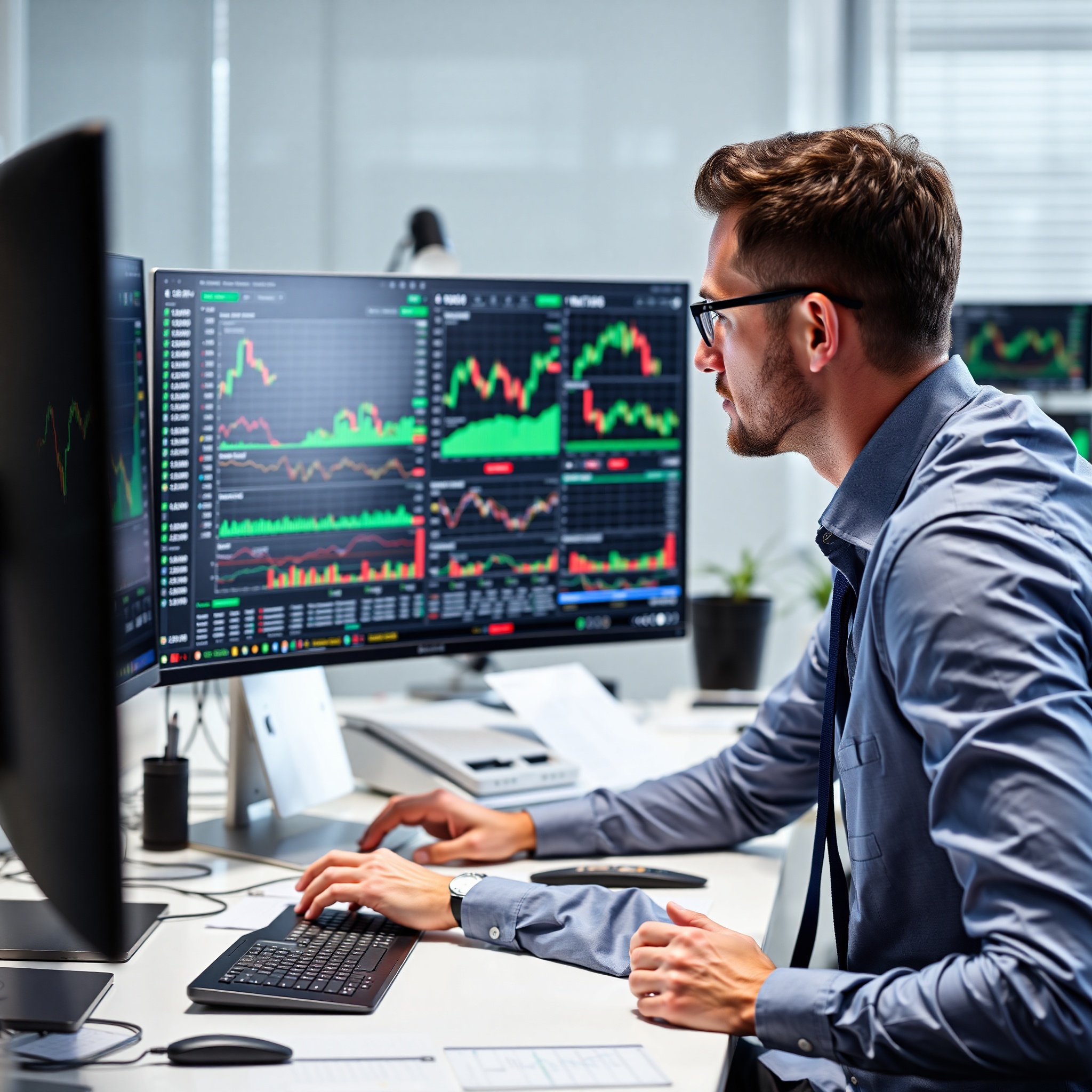 Investment portfolio display showing stocks, bonds, and financial growth charts